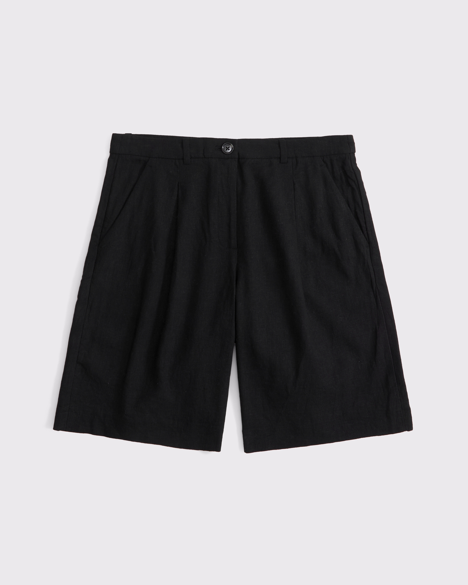 Mid Rise Linen-Blend Bermuda Short