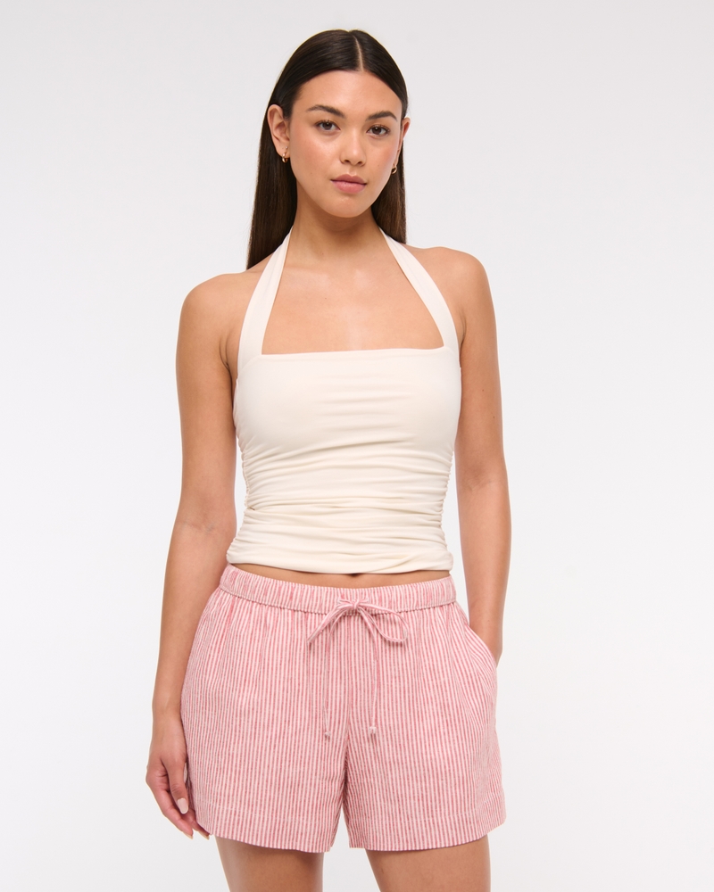 Linen-Blend Pull-On Short