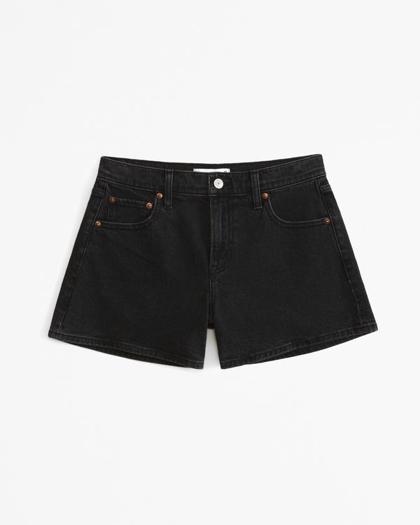 Mid Rise A-Line Short, Black