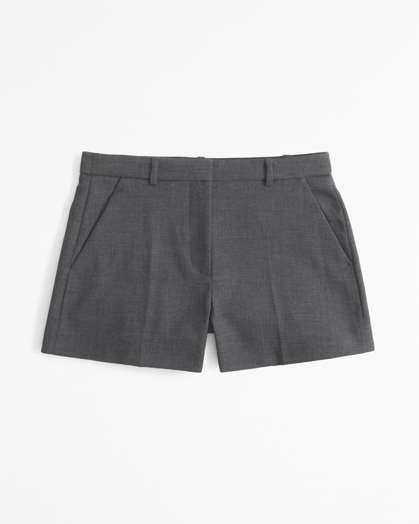 Mid Rise Tailored Short, Dark Gray