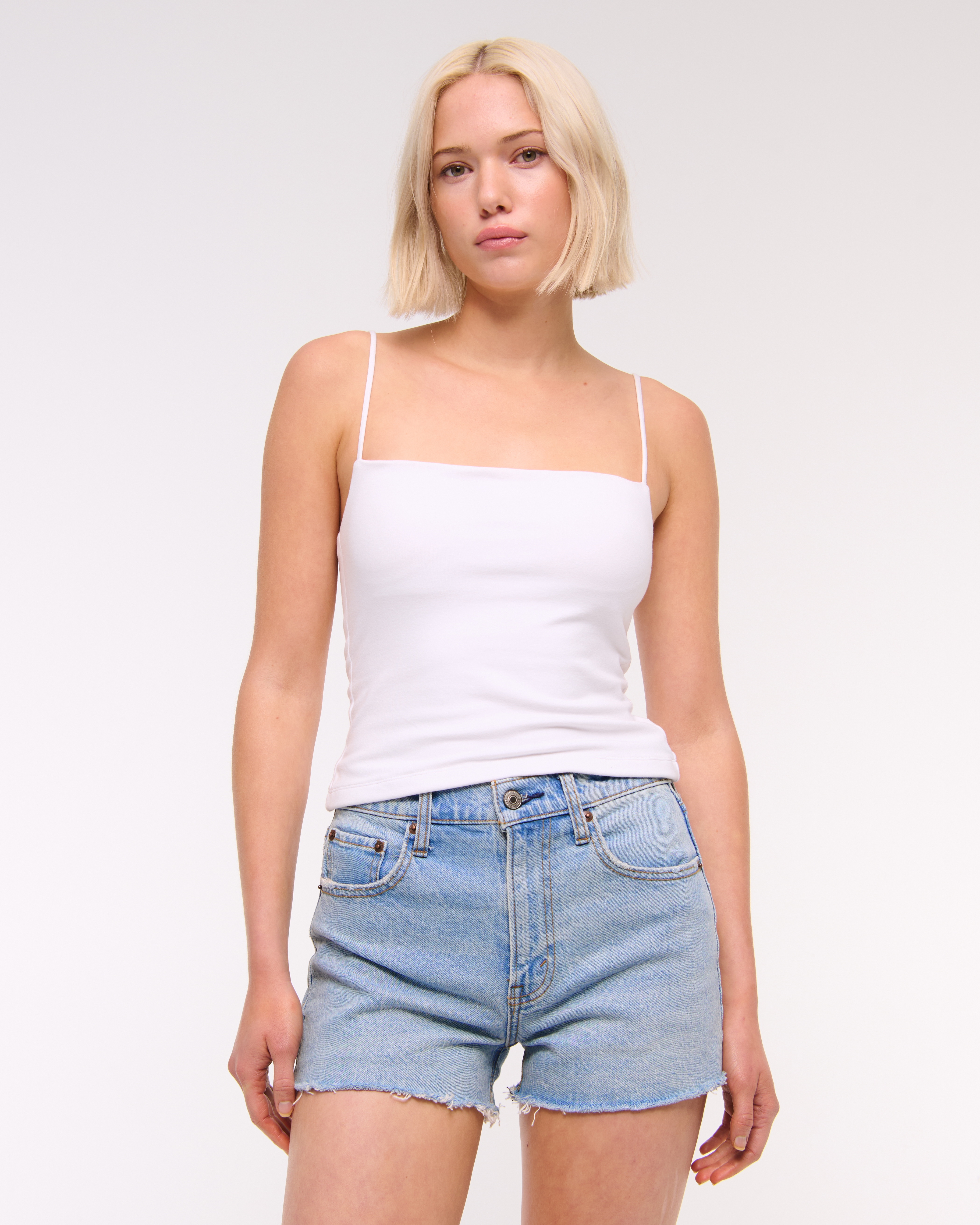 Abercrombie & Fitch High Rise Mom Short In White