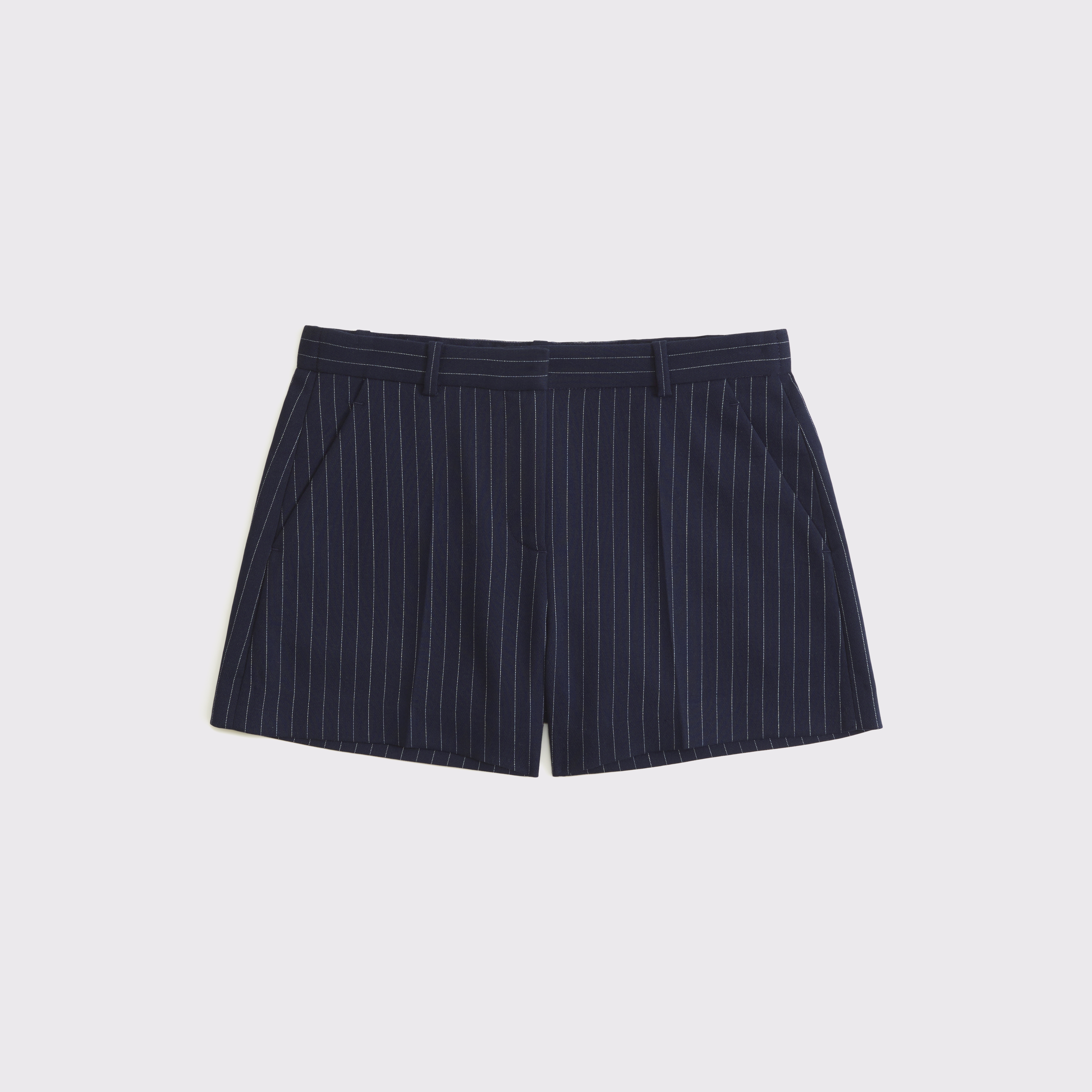Abercrombie & Fitch Mid Rise Tailored Short In Blue