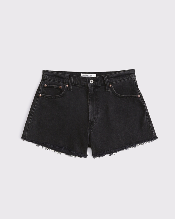 Curve Love High Rise 90s Cutoff Short, Washed Black view 1