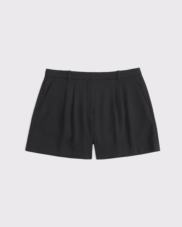 Curve Love A&F Sloane Low Rise Tailored Short, Black view 1