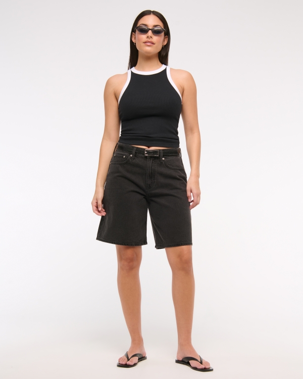 Curve Love Mid Rise Jort, Black view 2