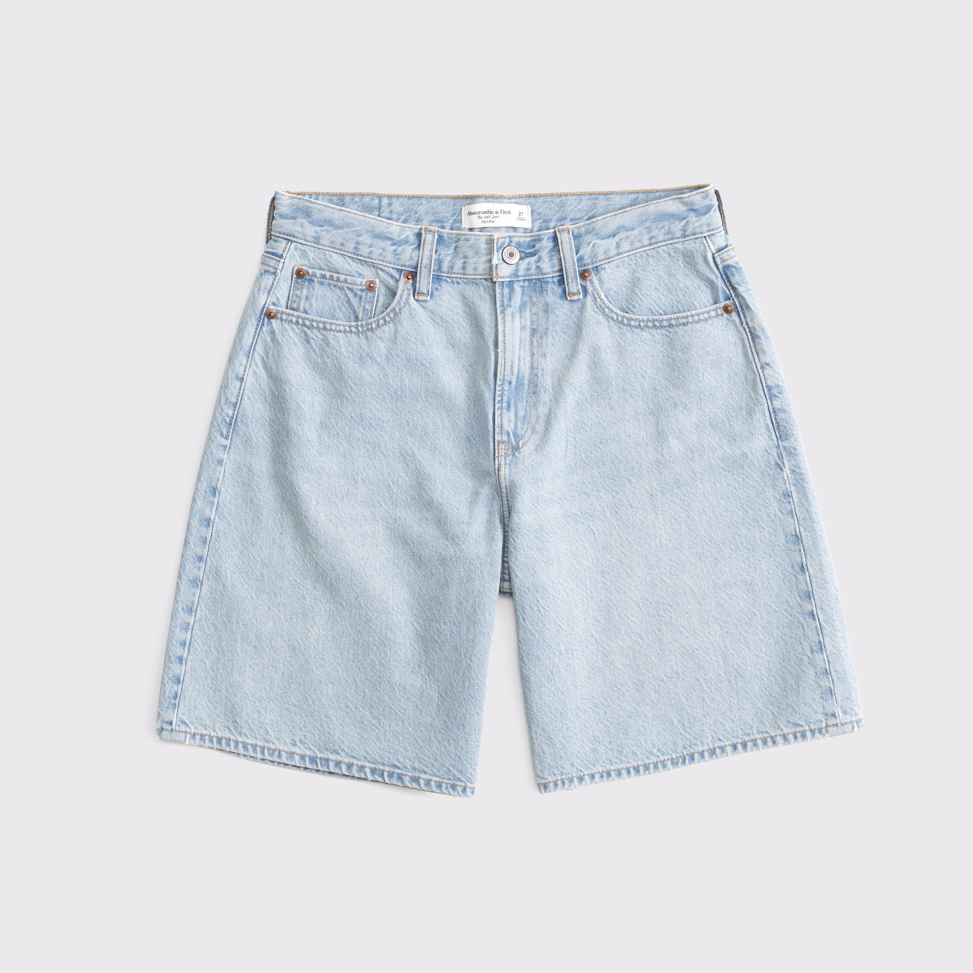 【YOURNUS】Harriet Curve Bermuda Denim Blue Denim Relaxed Bermuda Denim Shorts