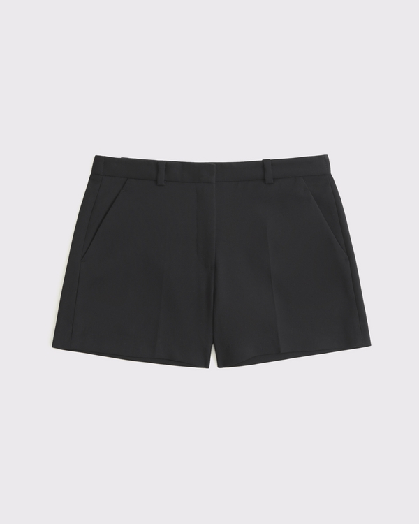 Curve Love Mid Rise Tailored Short, Black view 1