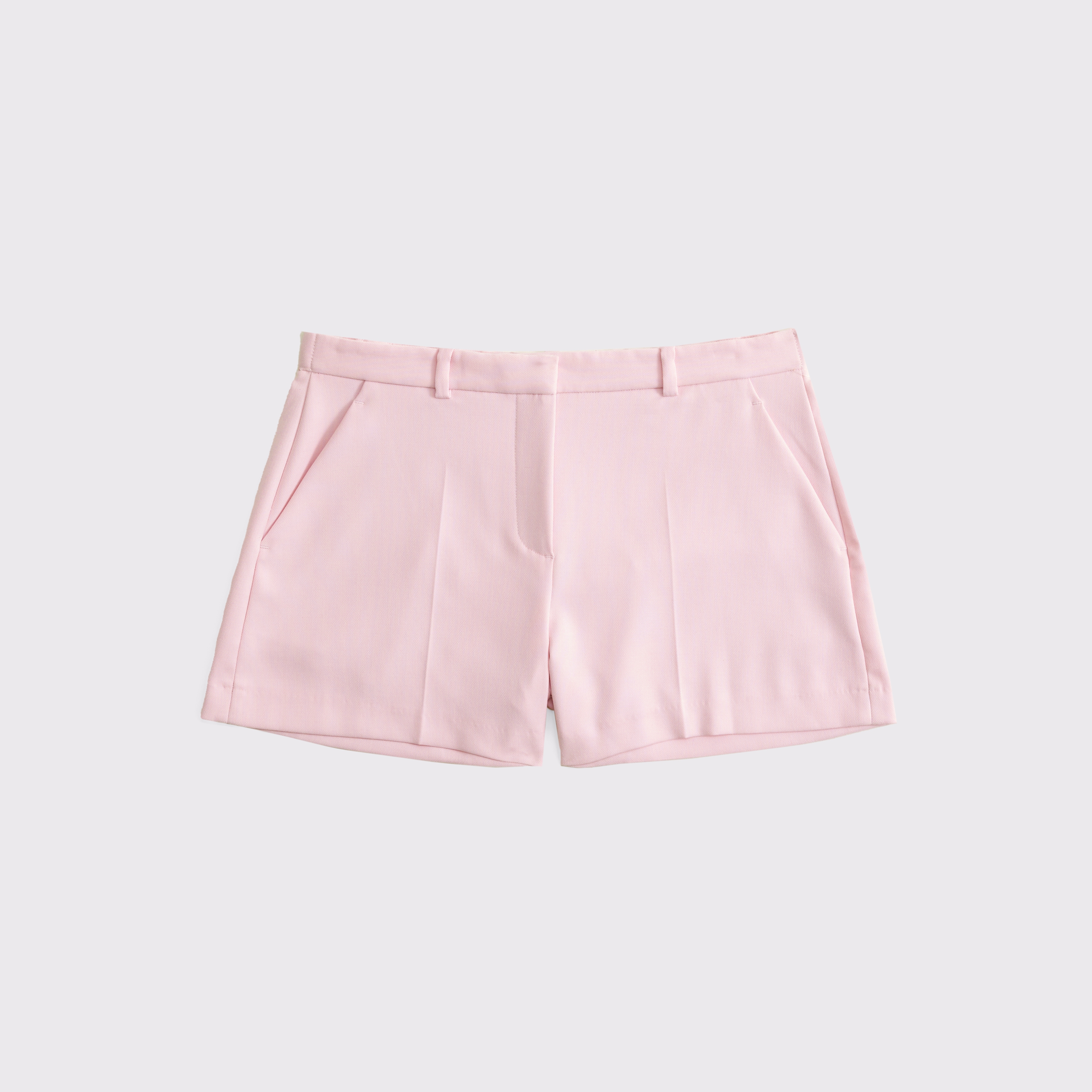 Abercrombie & Fitch Curve Love Mid Rise Tailored Short In Pink