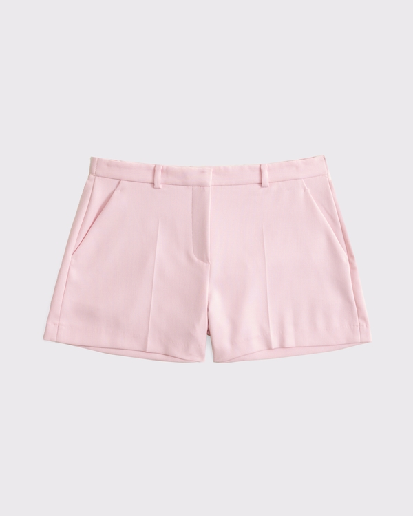 Curve Love Mid Rise Tailored Short, Light Pink view 1