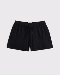 Mid Rise Pull-On Shorts aus Leinenmischung