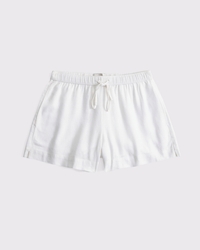 Mid Rise Pull-On Shorts aus Leinenmischung
