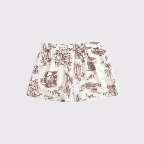 Женские брюки Abercrombie & Fitch Mid Rise Linen-Blend Pull-On Short