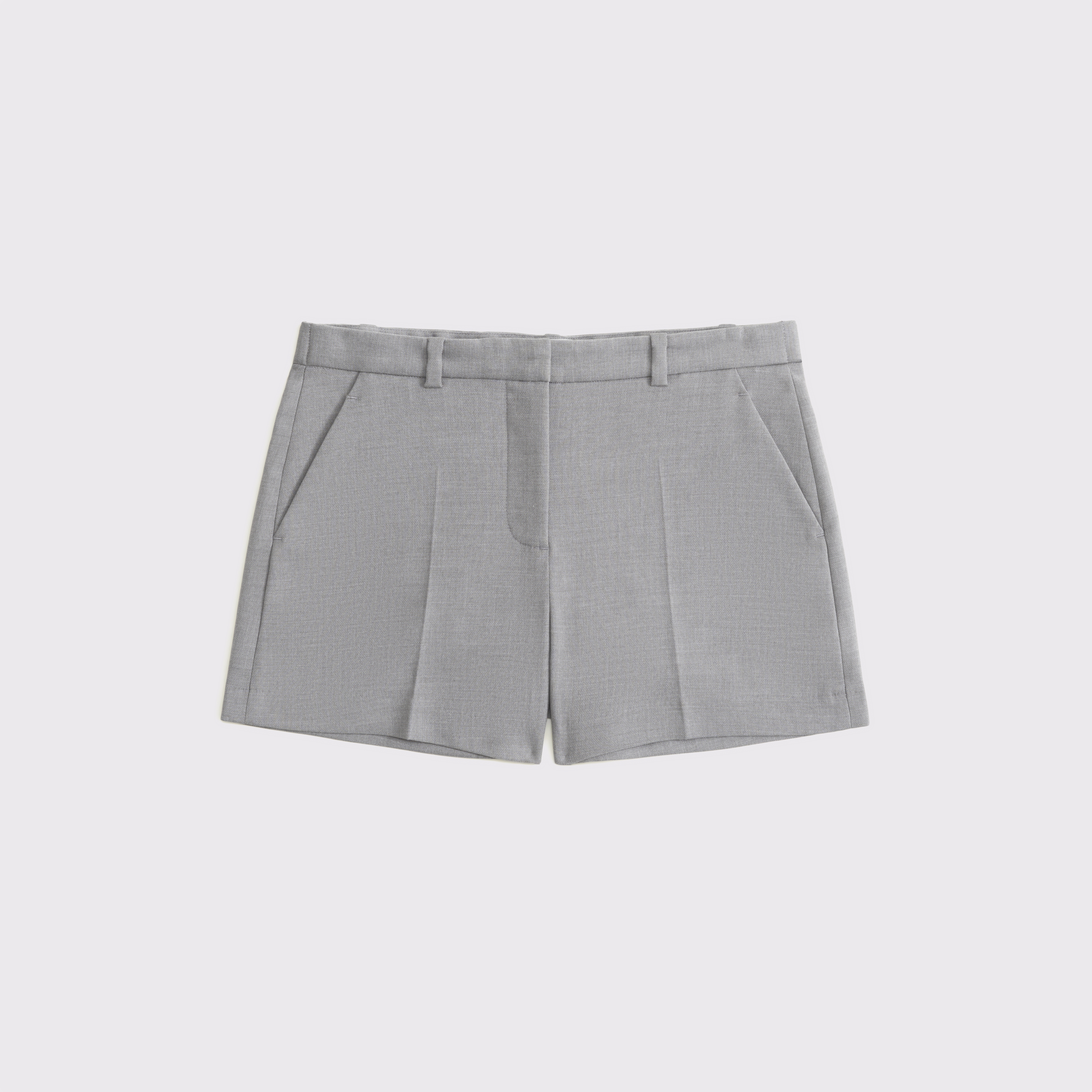 Abercrombie & Fitch Curve Love Mid Rise Tailored Short In Gray