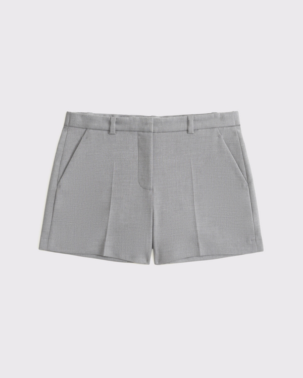 Curve Love Mid Rise Tailored Short, Gray view 1