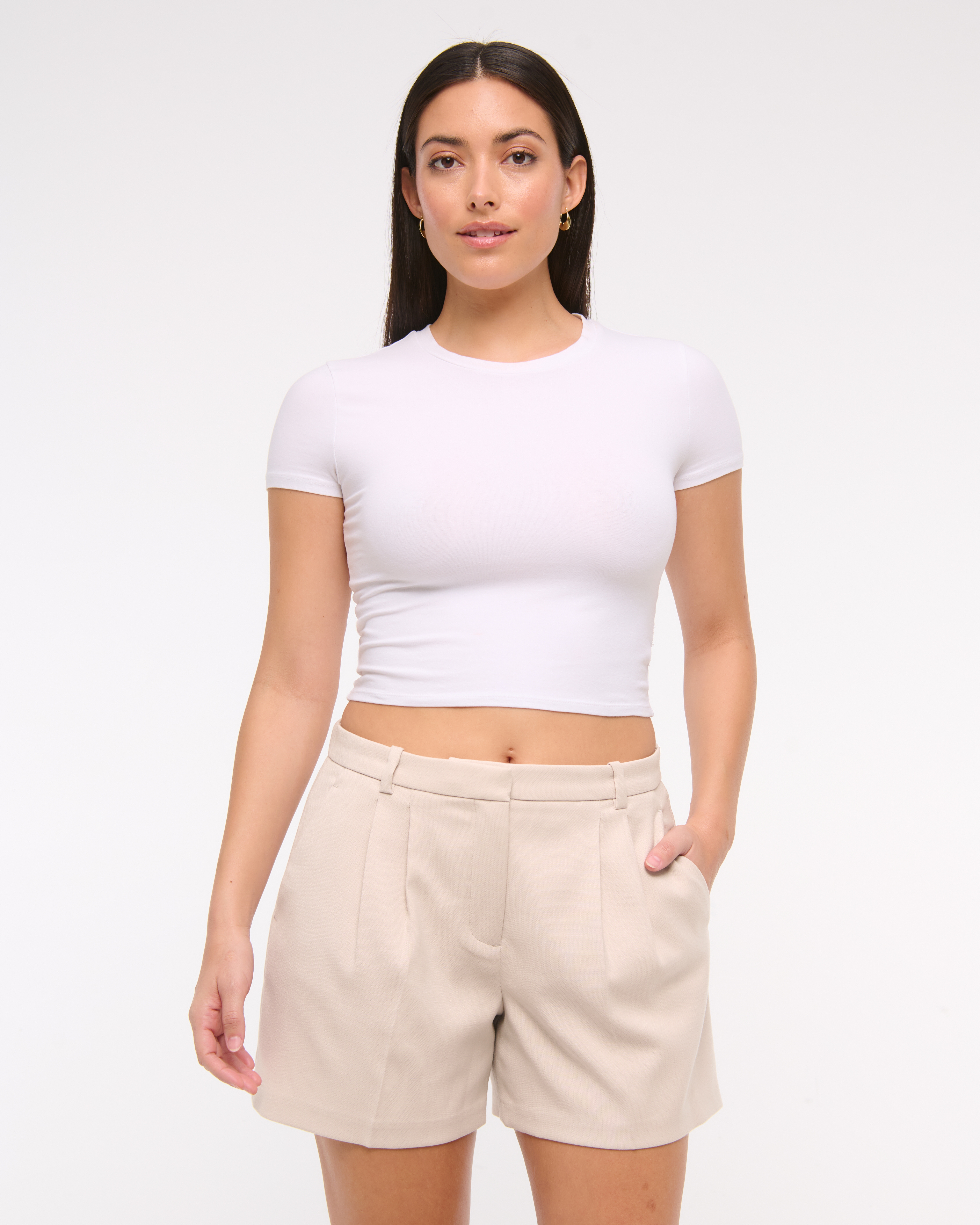 Женские брюки Abercrombie & Fitch Curve Love A&F Sloane Low Rise Tailored Short — фото 3