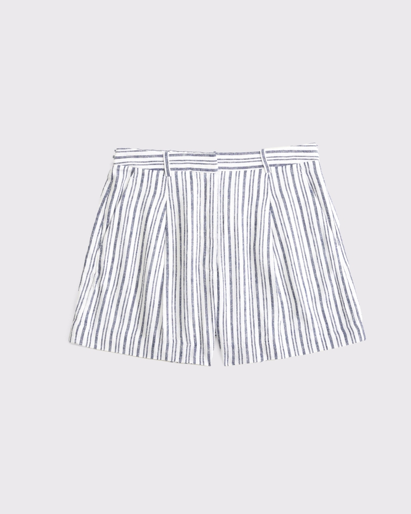 Linen-Blend High Rise Tailored Short