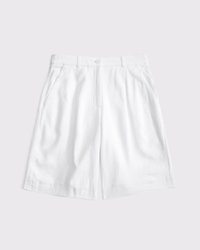 Mid Rise Linen-Blend Bermuda Short