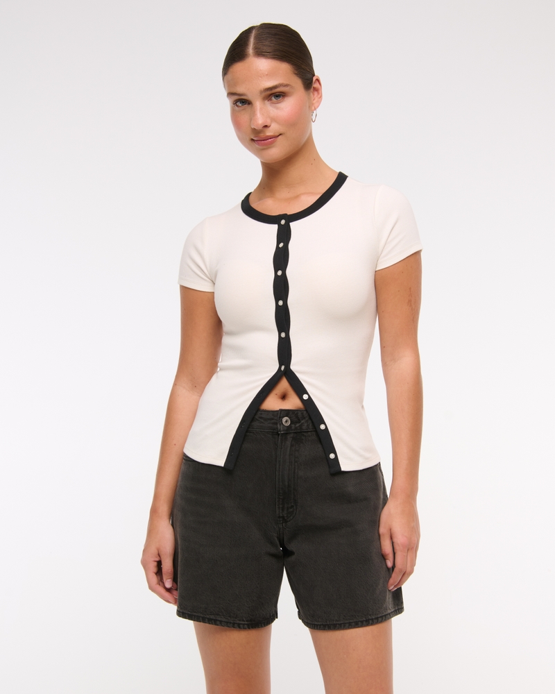 Mid Rise Linen-Blend Bermuda Short