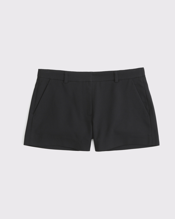 Low Rise Micro Tailored Short, Black view 1