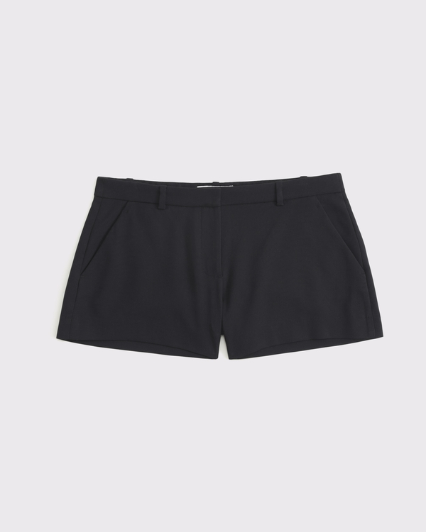 Curve Love Low Rise Micro Tailored Short, Black view 1