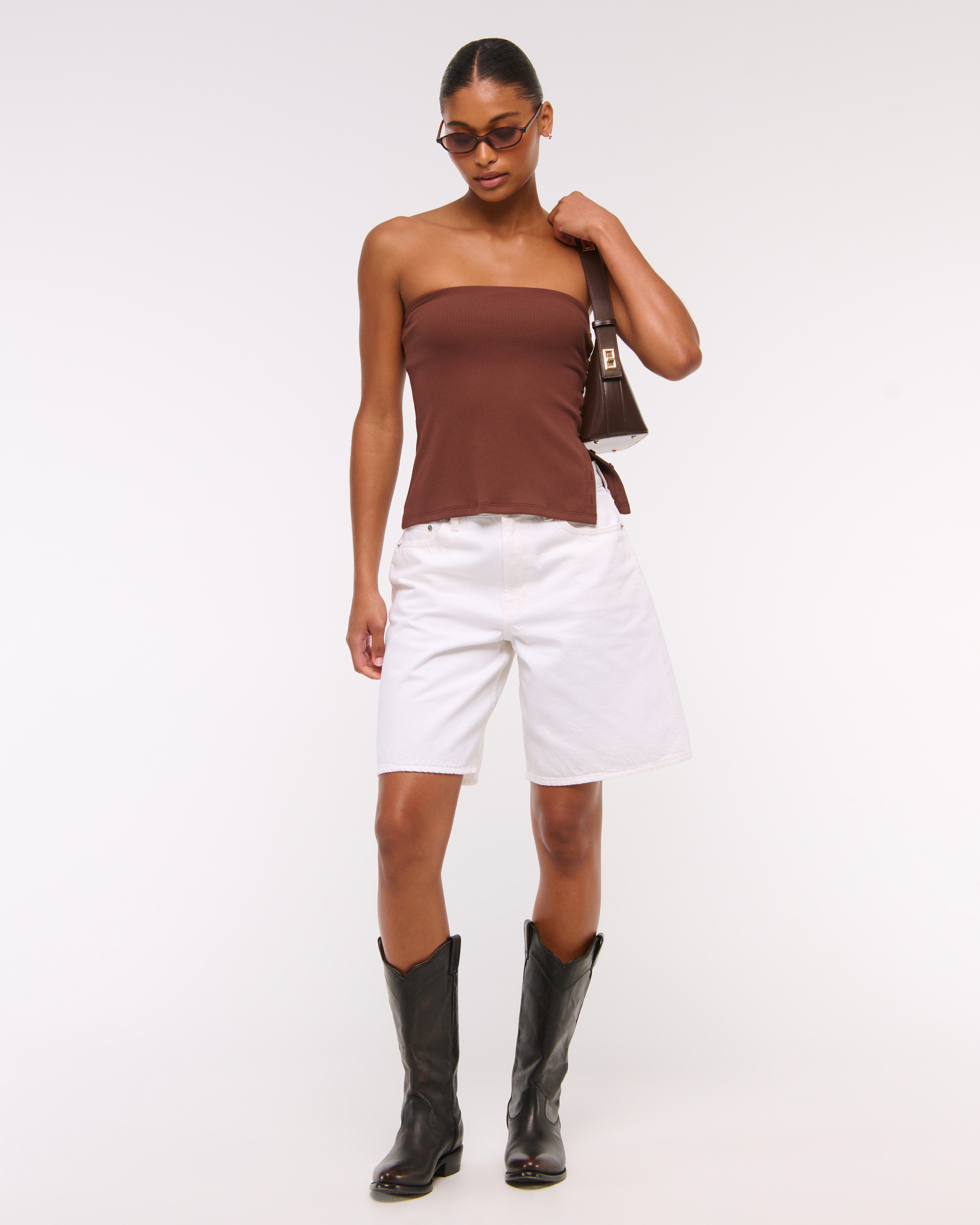 Abercrombie & Fitch:リラックス ショーツ Women's Curve Love Mid Rise Jort | Women's Bottoms