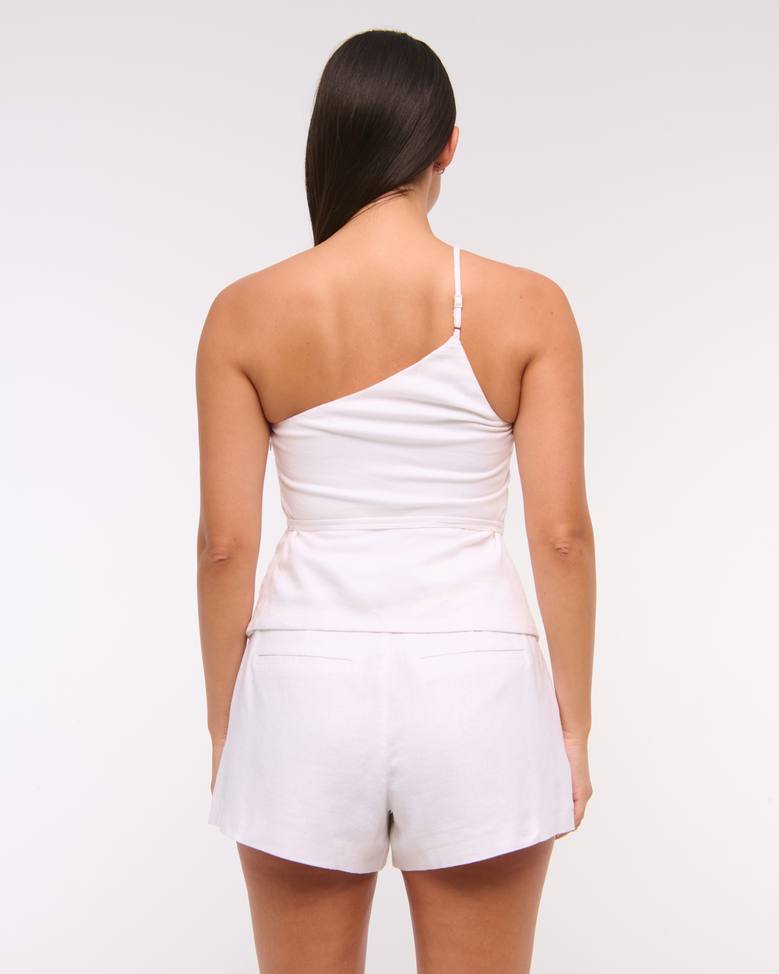Curve Love A&F Sloane Tailored Linen-Blend Short