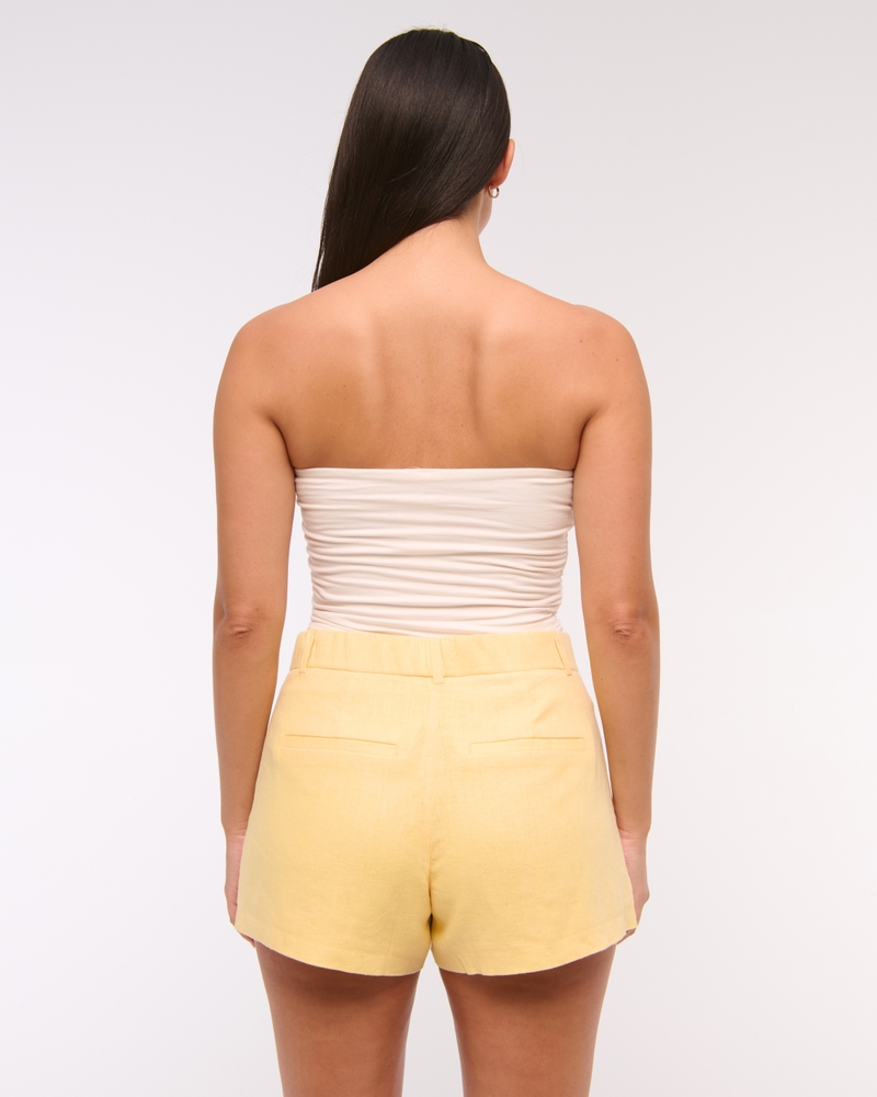 Curve Love A&F Sloane Tailored Linen-Blend Short