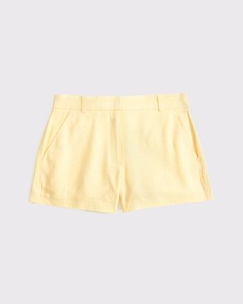 Curve Love A&F Sloane Tailored Linen-Blend Short