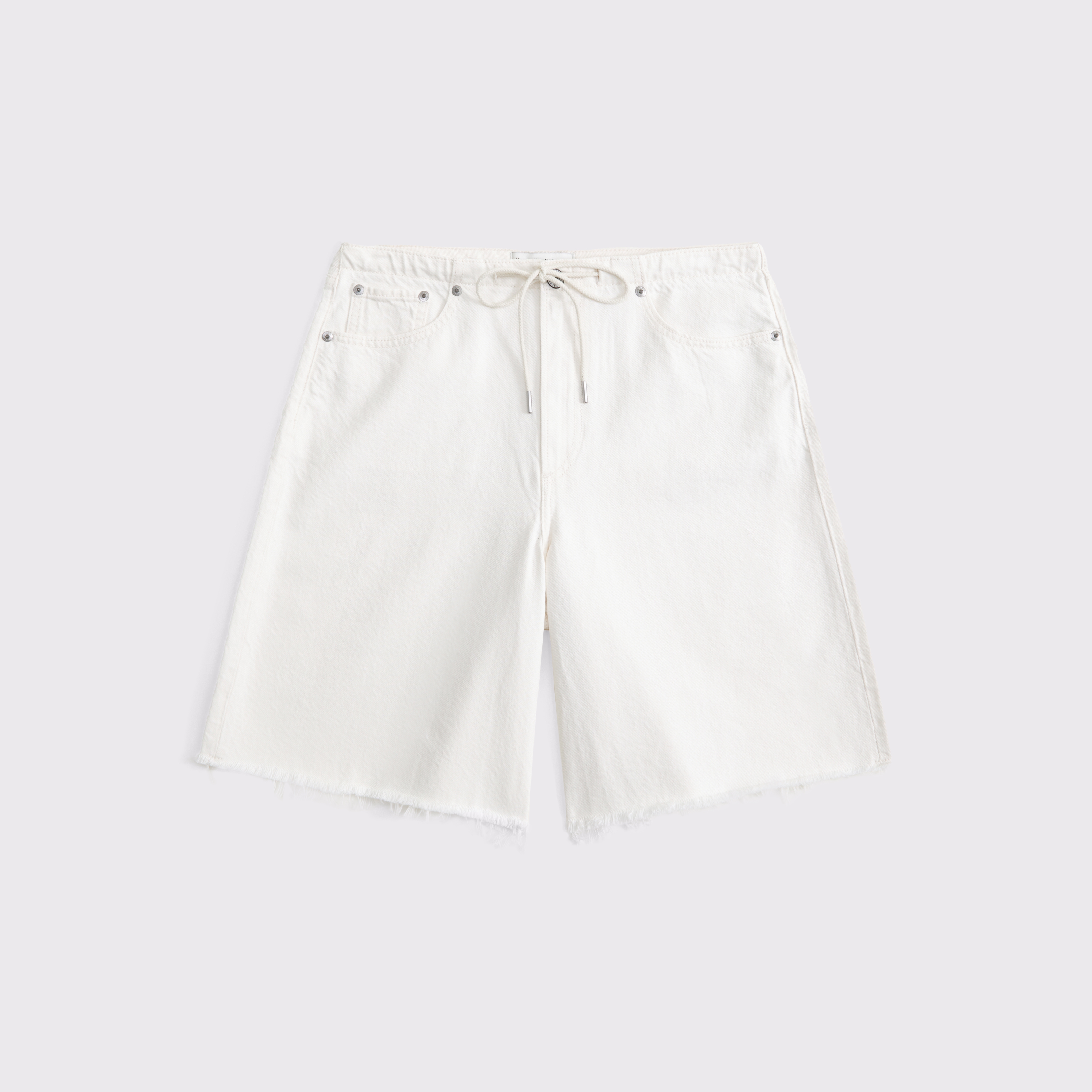 Abercrombie & Fitch Curve Love Mid Rise Jort In White