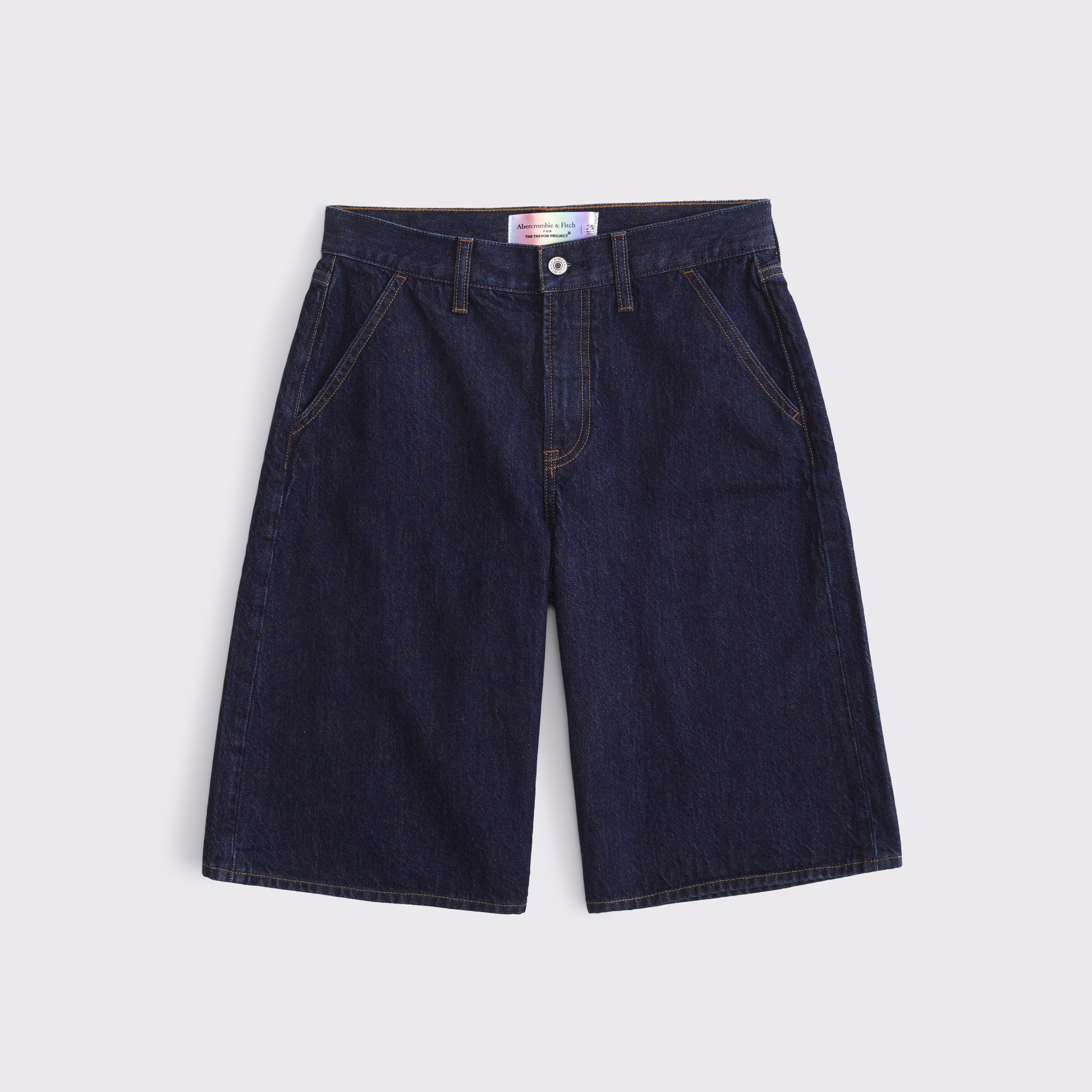 Abercrombie & Fitch Pride Mid Rise Jort In Blue