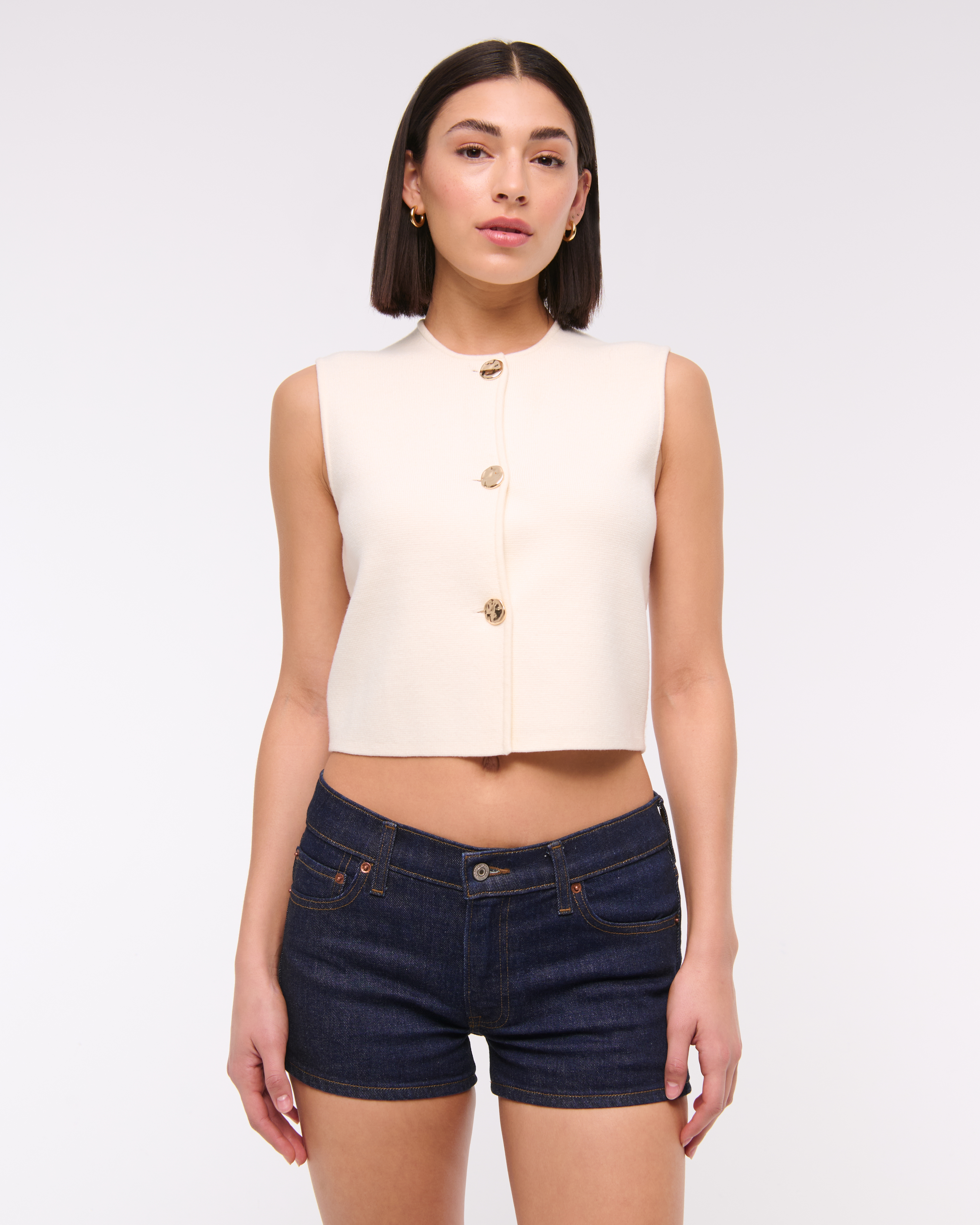 Abercrombie & Fitch Low Rise Mini Short In Blue