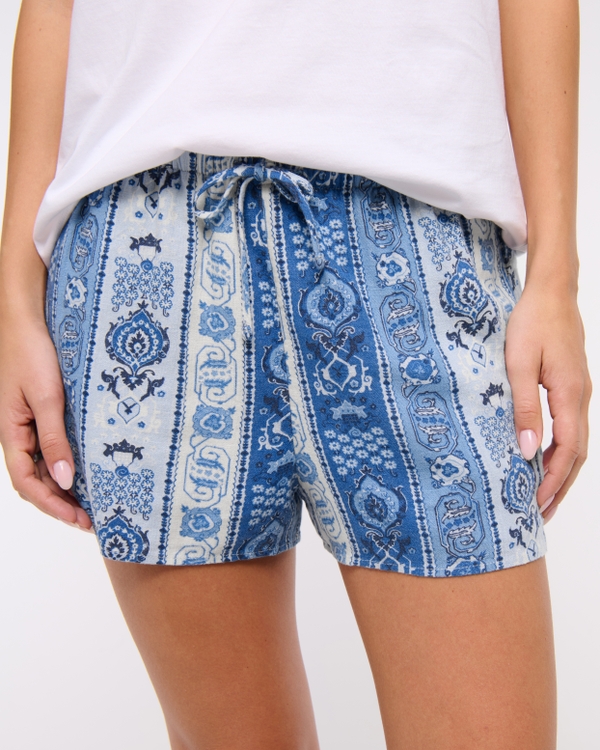 High Rise Flirty Short, Blue Pattern view 2