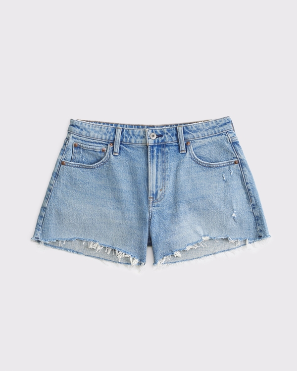 Curve Love Mid Rise A-Line Short, Medium Destroy view 1