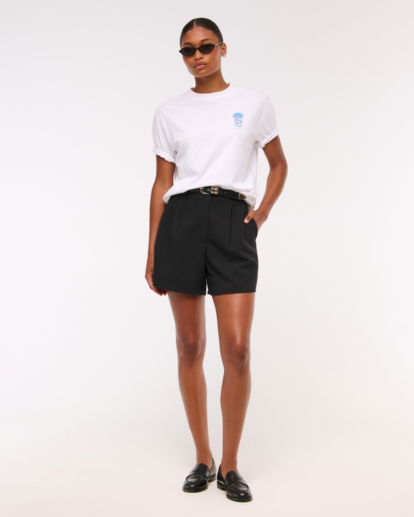 Curve Love A&F Sloane Tailored Short, Black view 2