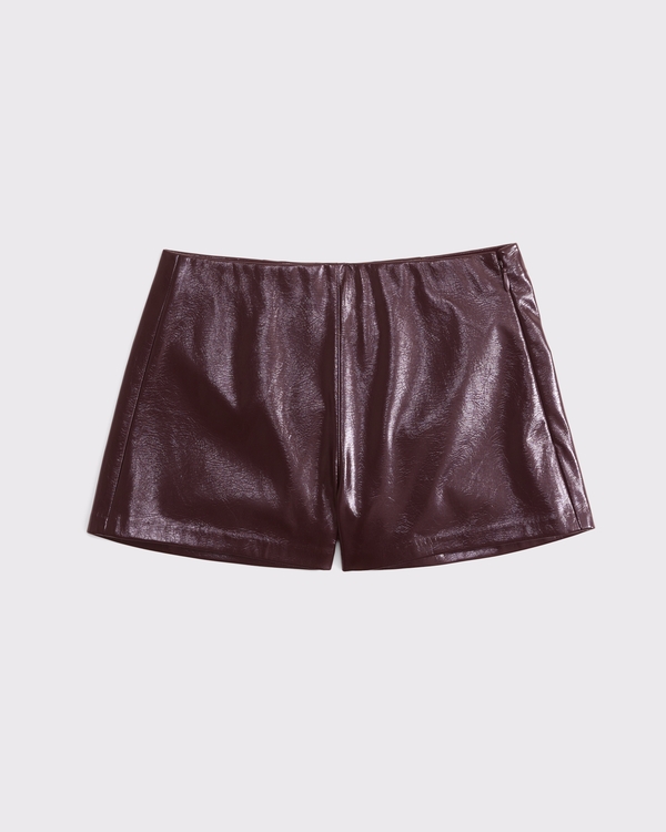 Women's Stretch Vegan Glossy Leather Micro Short | Women's Bottoms
