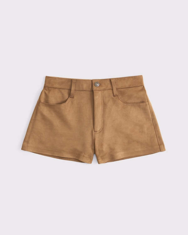 High Rise Vegan Suede Micro Short