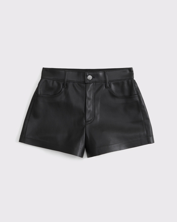 High Rise Vegan Leather Micro Short