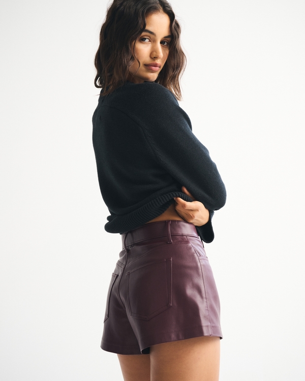 High Rise Vegan Leather Micro Short