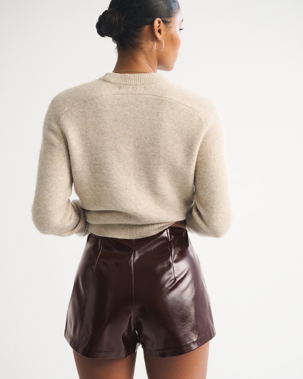 Curve Love Stretch Vegan Glossy Leather Micro Short