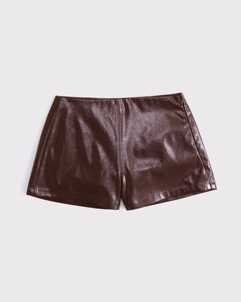 Curve Love Stretch Vegan Glossy Leather Micro Short