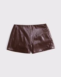 Curve Love Stretch Vegan Glossy Leather Micro Short