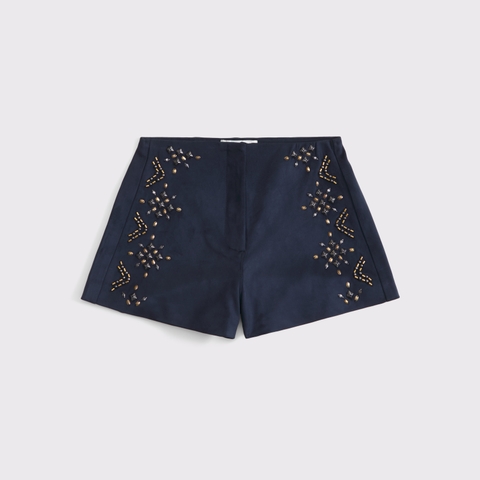 Женские брюки Abercrombie & Fitch Embellished Vegan Suede Micro Short