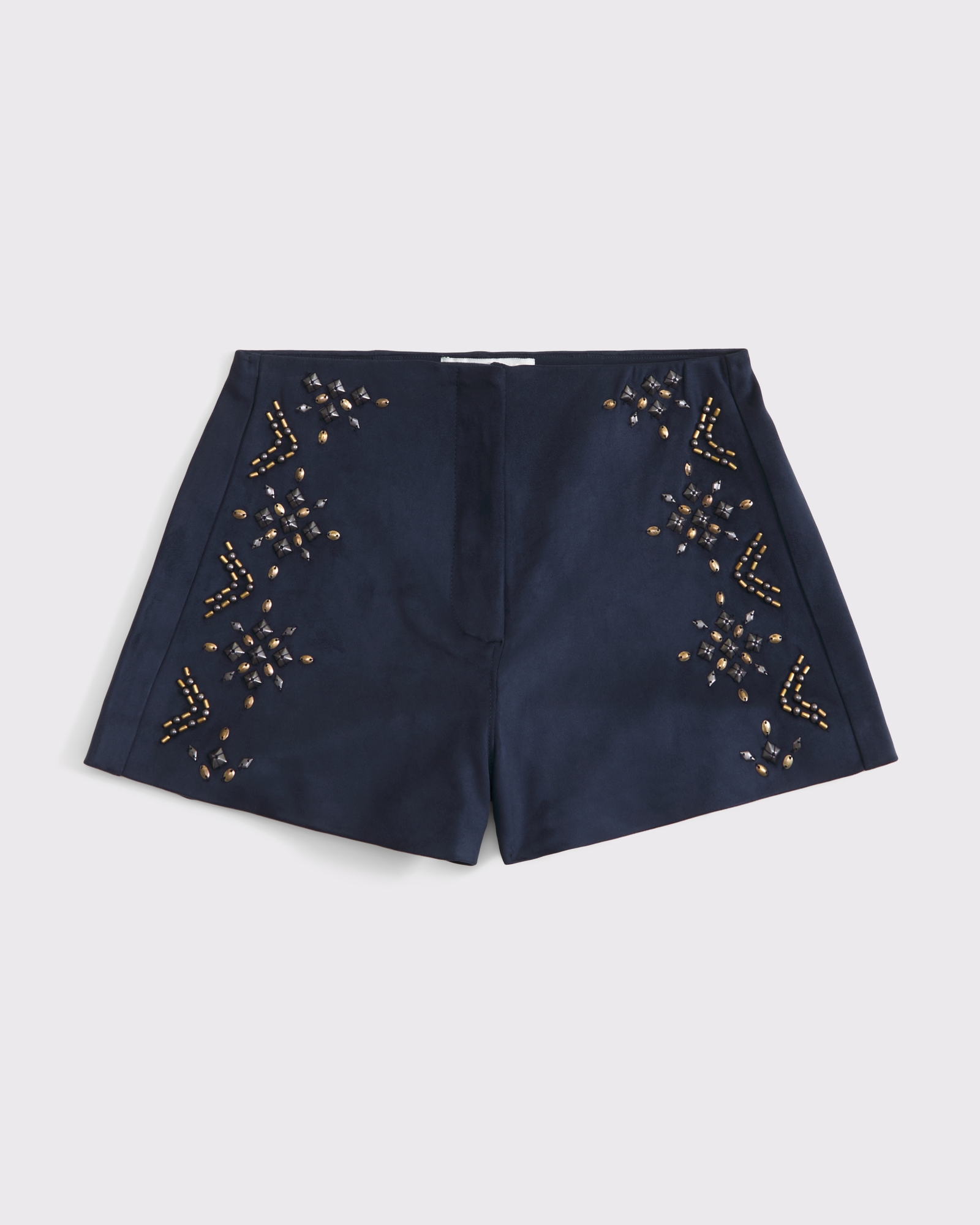 Embellished Vegan Suede Micro Short