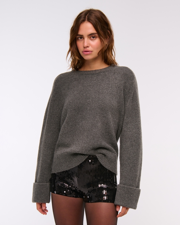 Stretch Sequin Micro Short, Black view 1