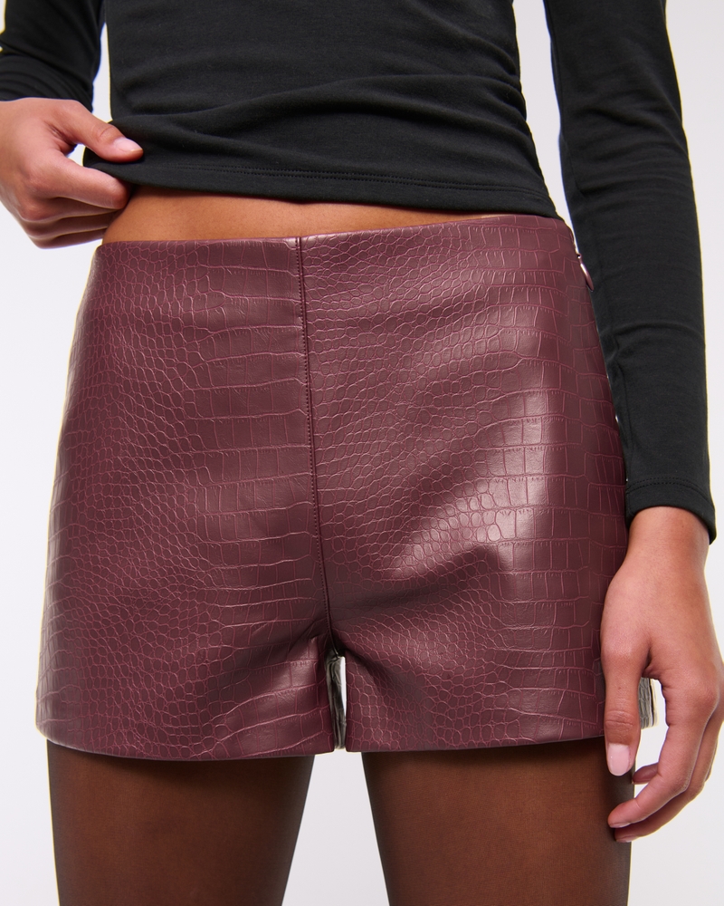Women's Stretch Vegan Leather Micro Short Women's Clearance