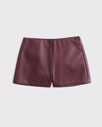 Stretch Vegan Leather Micro Short