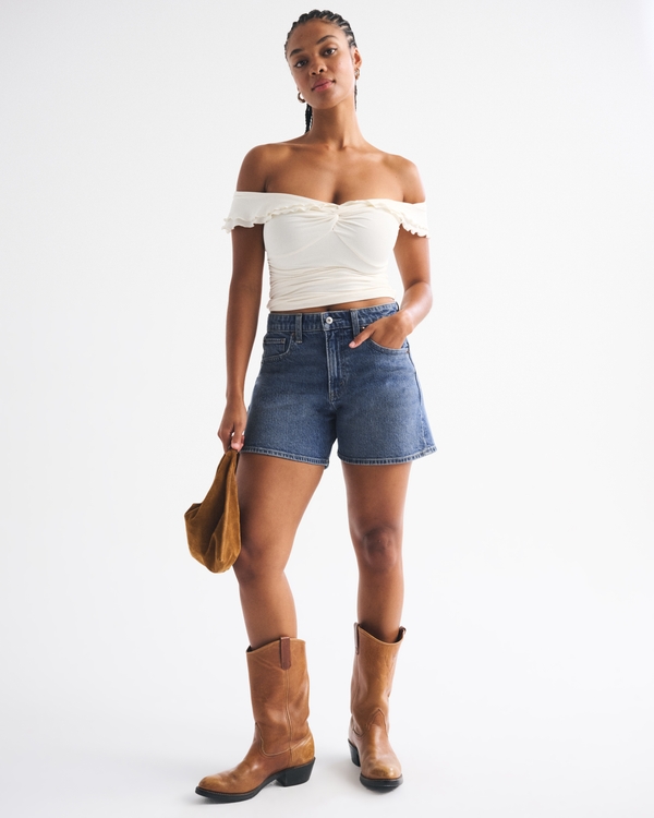 Curve Love High Rise Dad Short, Medium view 1