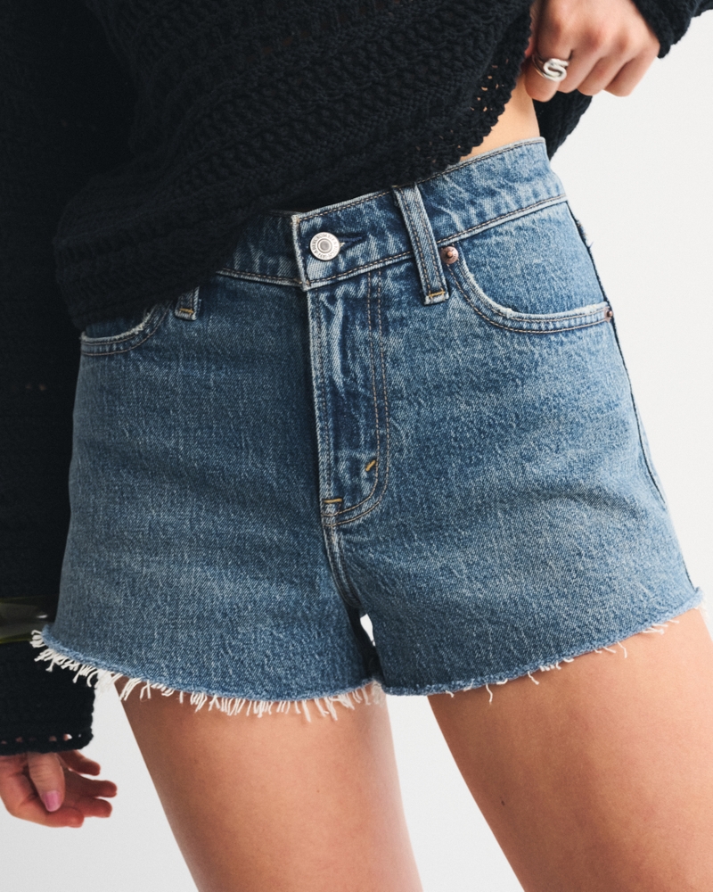 Denim V-Waist Mini Short