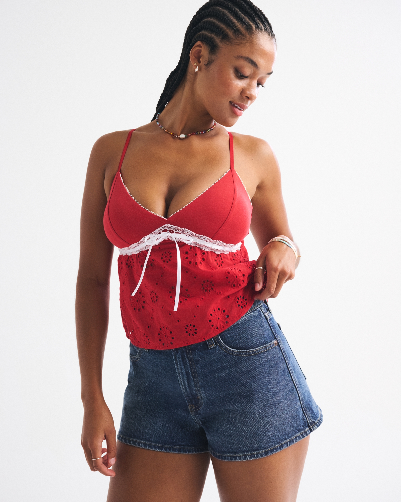 Curve Love Denim V-Waist Mini Short