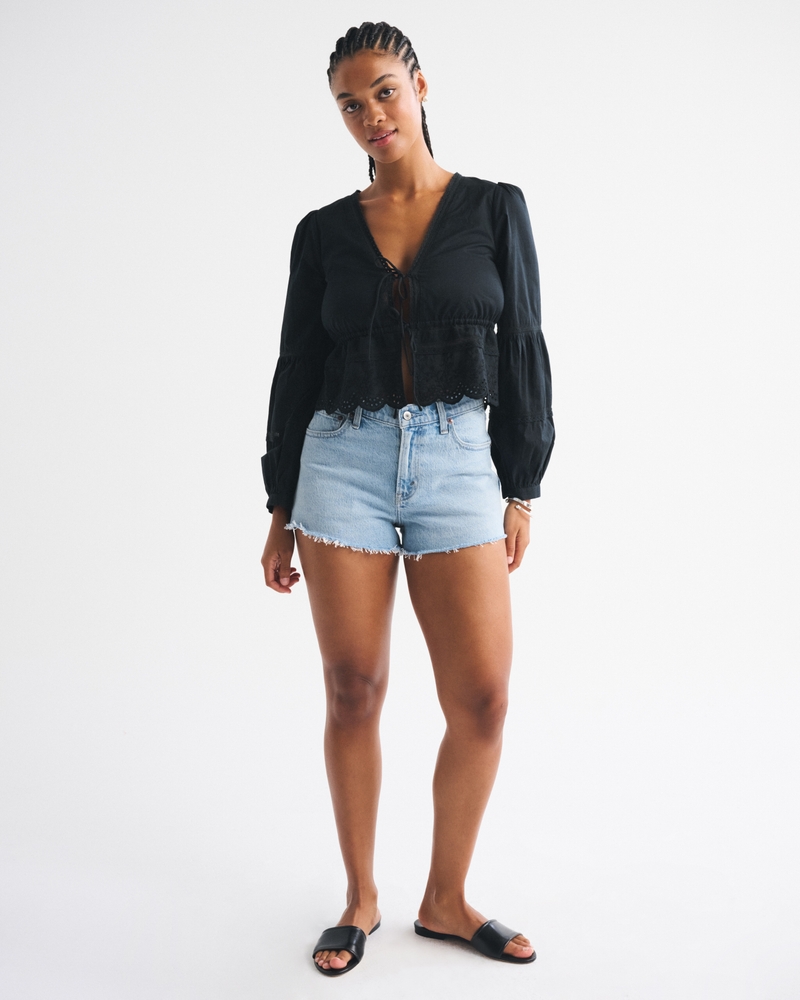 Curve Love Denim V-Waist Mini Short